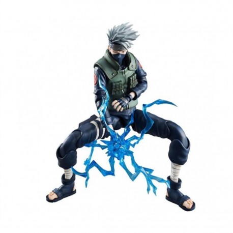 Figurine Kakashi de 24 cm en pose iconique avec détails bleus