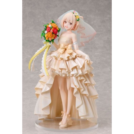 Estatua de Chisato Nishikigi en vestido de novia 26 cm