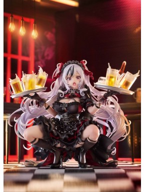 Estatua PVC 1/7 Elbe de Azur Lane con vestido negro y lazos rojos