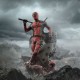 Statue Deadpool 3 échelle 1/10 sur base rocheuse