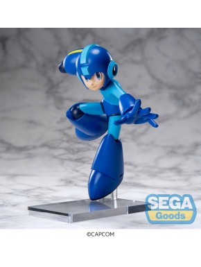 Estatua de Mega Man de 19 cm en PVC sobre base transparente