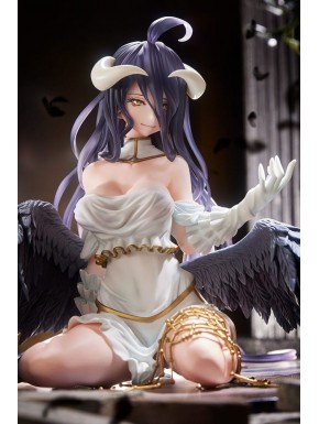 Estatua Albedo de Overlord con alas y vestido blanco