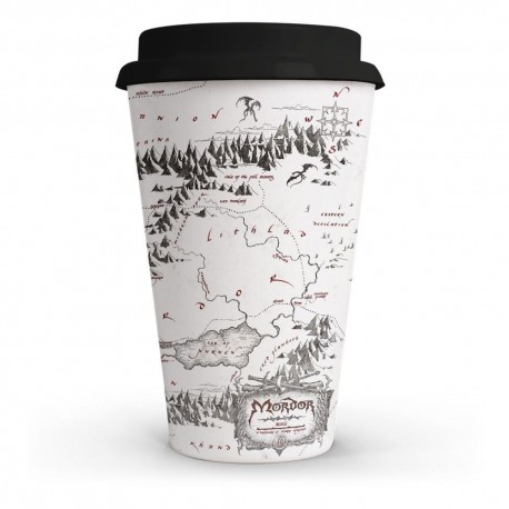 Vaso cerámico con mapa de Mordor