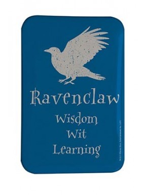 Imán azul de Ravenclaw con cuervo de Harry Potter