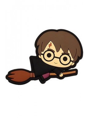 Imán relieve Harry Potter capa negra en escoba