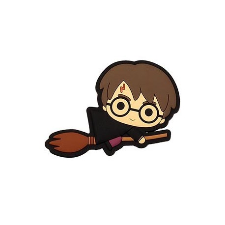 Imán relieve Harry Potter capa negra en escoba