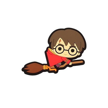 Íman Harry Potter com capa vermelha na vassoura