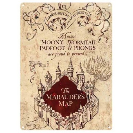 Plate Metal Map of the Marauder Harry Potter