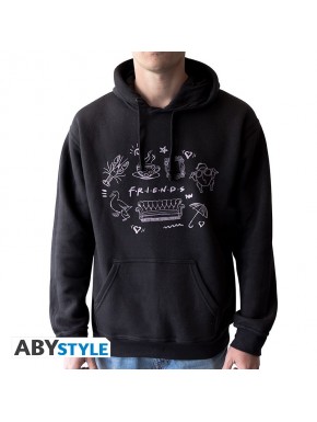 Sudadera negra FRIENDS con símbolos icónicos