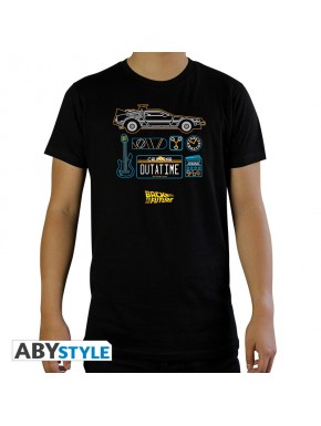 Camiseta negra con diseño DeLorean Back to The Future
