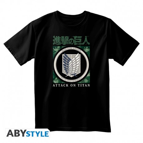 Camiseta unissex preta Attack On Titan Scout Legion