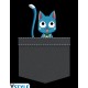 T-shirt noir Fairy Tail avec Happy dans la poche