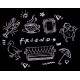 Moletom preto FRIENDS com símbolos icônicos