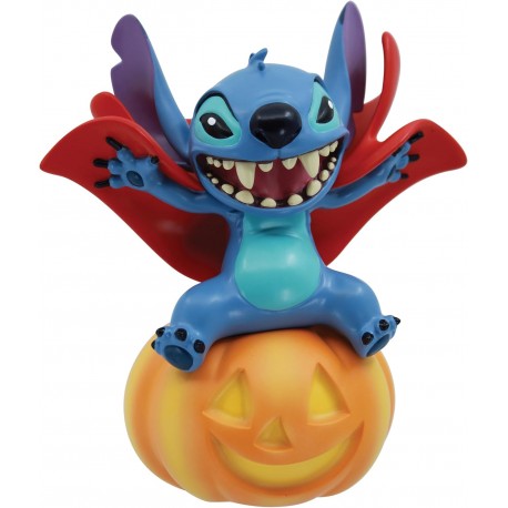 Figura de Stitch vampiro sobre calabaza para Halloween