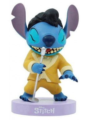 Figura Stitch Elvis con traje amarillo y micrófono
