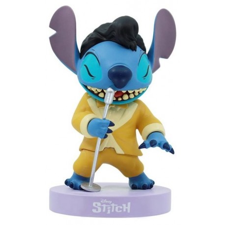 Figura Stitch Elvis con traje amarillo y micrófono