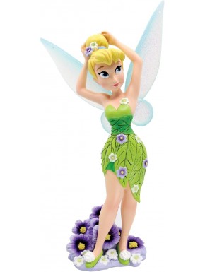 Figura de Tinkerbell com vestido floral e asas iridescentes
