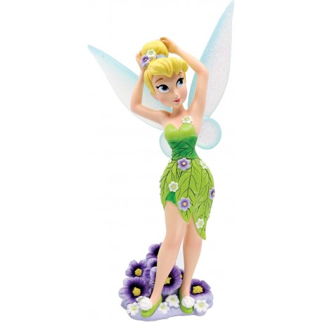 Figura de Tinkerbell com vestido floral e asas iridescentes