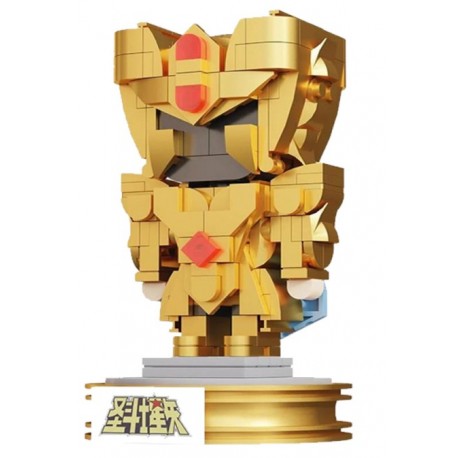 Figura de construção Gêmeos Chibi dourada Saint Seiya