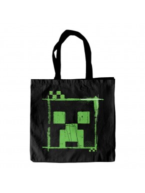 Bolsa preta Minecraft 42x38 cm com design verde