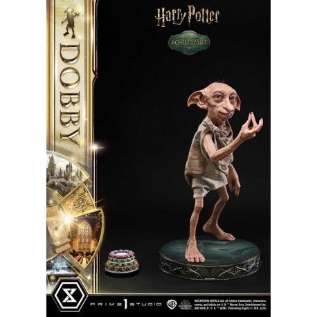 Estátua de Dobby de Harry Potter com base e pudim bônus