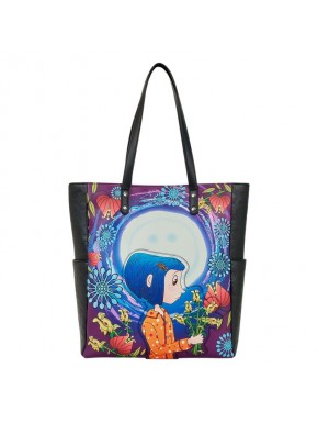 Bolsa canvas de Coraline con diseño floral colorido