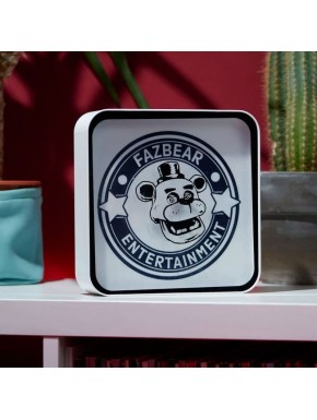Lâmpada acrílica de Five Nights at Freddy's com logo Fazbear.