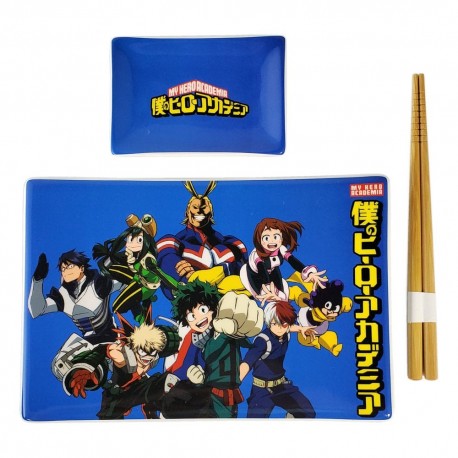 Ensemble de céramique My Hero Academia Classe 1-A avec baguettes