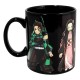 Mug noir Demon Slayer avec design de personnages thermosensible