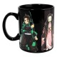 Mug noir Demon Slayer avec design de personnages thermosensible
