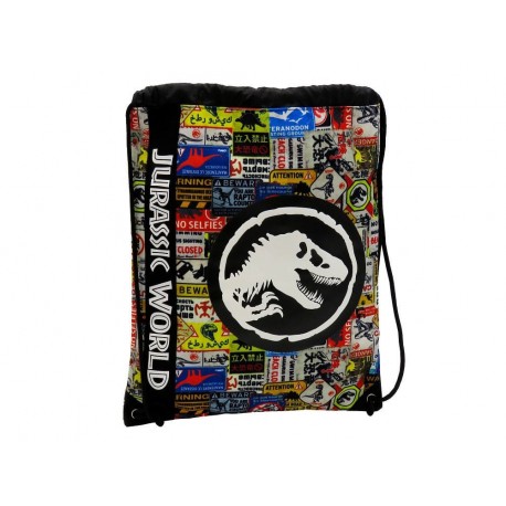 Sac à dos Jurassic Park avec logos d'alerte et logo Jurassic World
