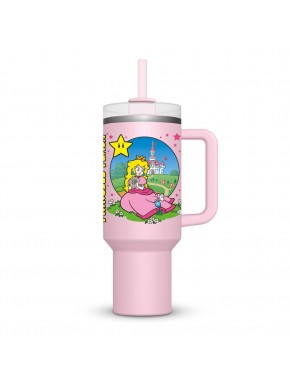 Bouteille d'eau rose Super Mario avec design Peach