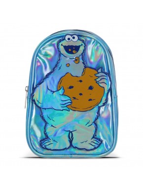Mini sac à dos brillant Cookie Monster bleu