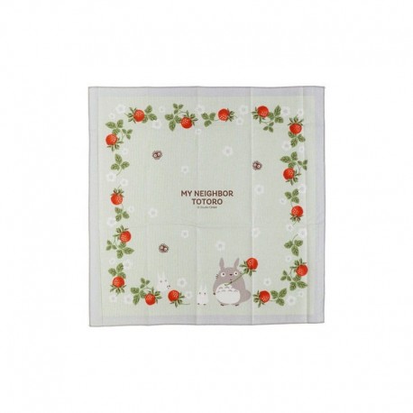 Serviette en tissu Mon Voisin Totoro avec design de fraises et feuilles