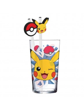 Verre Pokémon avec design de Pikachu et pailles