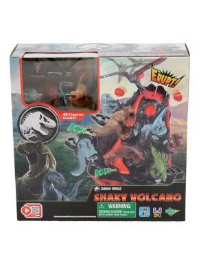 Jeu de société Jurassic World Shaky Volcano avec volcan et dinosaures