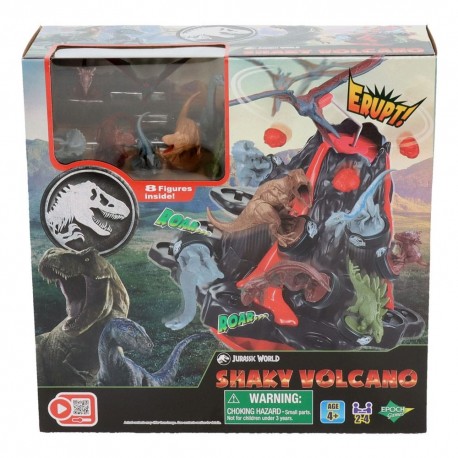 Jeu de société Jurassic World Shaky Volcano avec volcan et dinosaures