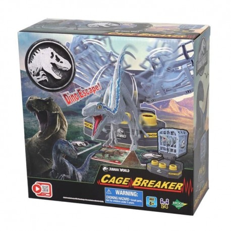 Jeu de société Jurassic World Cage Breaker avec dinosaure et cage