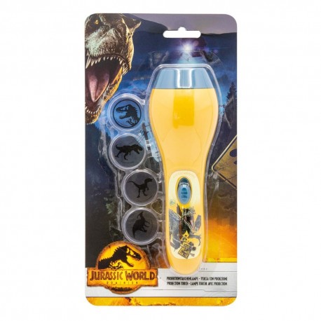 Lampe de poche &eacute;lectrique jaune Jurassic World Dominion avec projecteur