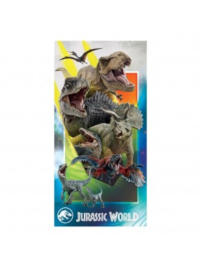 Serviette en coton Jurassic World avec dinosaures 140x70 cm