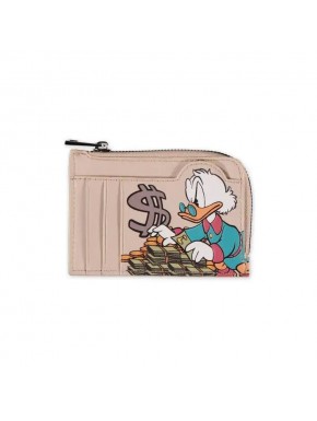 Cartera beige con diseño de Scrooge McDuck y sacos de dinero