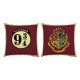 Coussin en peluche Harry Potter avec Quai 9¾ et blason de Poudlard