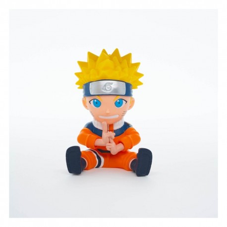 Tirelire Naruto Uzumaki 15 cm avec tenue orange et bandeau.