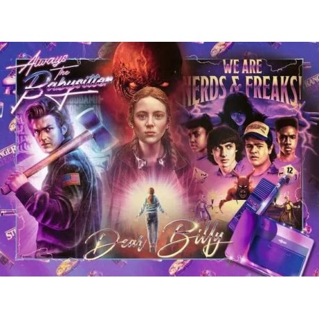 Puzzle Stranger Things Cher Billy avec personnages et scènes iconiques.