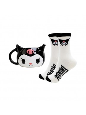 Set taza 3D y calcetines Kuromi Sanrio