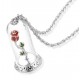 Pendant of white gold Rose Enchanted Beauty and The Beast