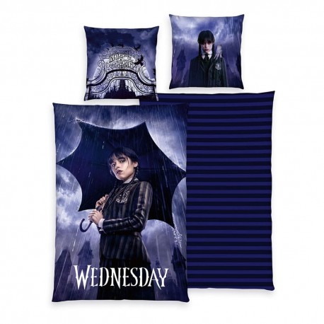 Ropa de cama Wednesday Raining con diseño de la serie