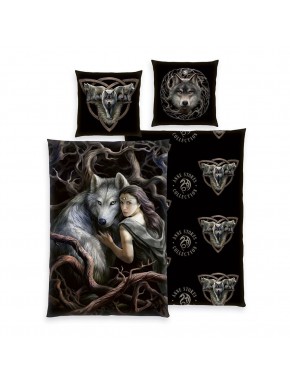 Jogo de cama Wolfs Anne Stokes com ilustração de lobos
