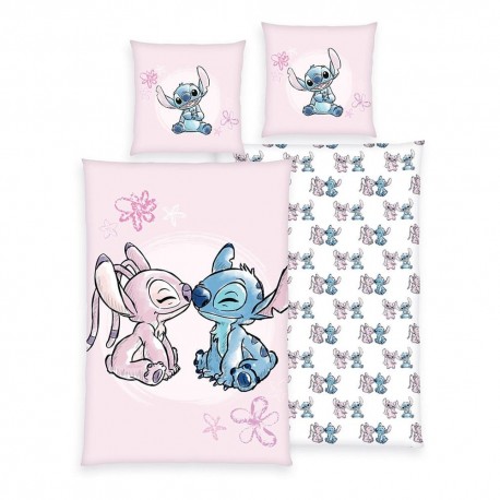 Roupa de cama Lilo & Stitch com design de personagens.