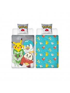 Linge de lit Pokémon bleu clair avec Pikachu